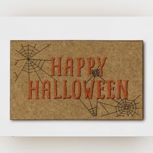 18" x 30" Happy Halloween Faux Coir Doormat Natural/Black, Hyde & EEK! New